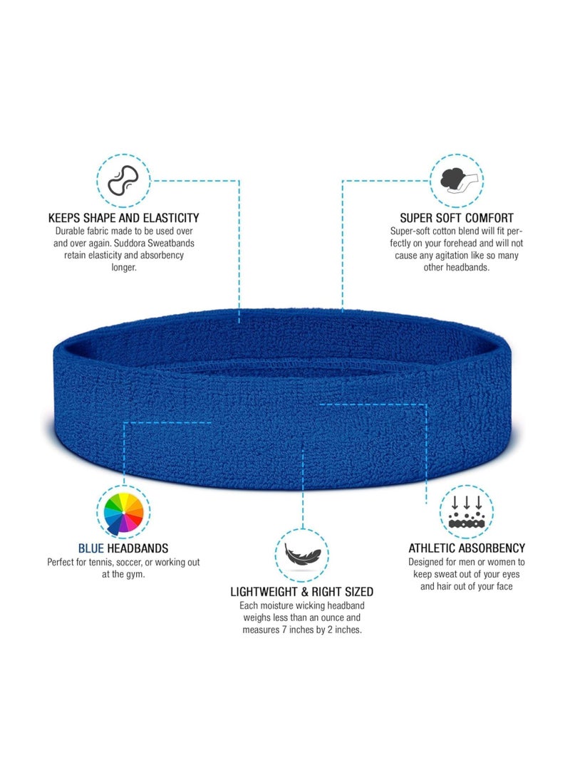 Generic Egy Wolf Sweat Absorbent Sports Headband, Blue, One Piece  - Image 4