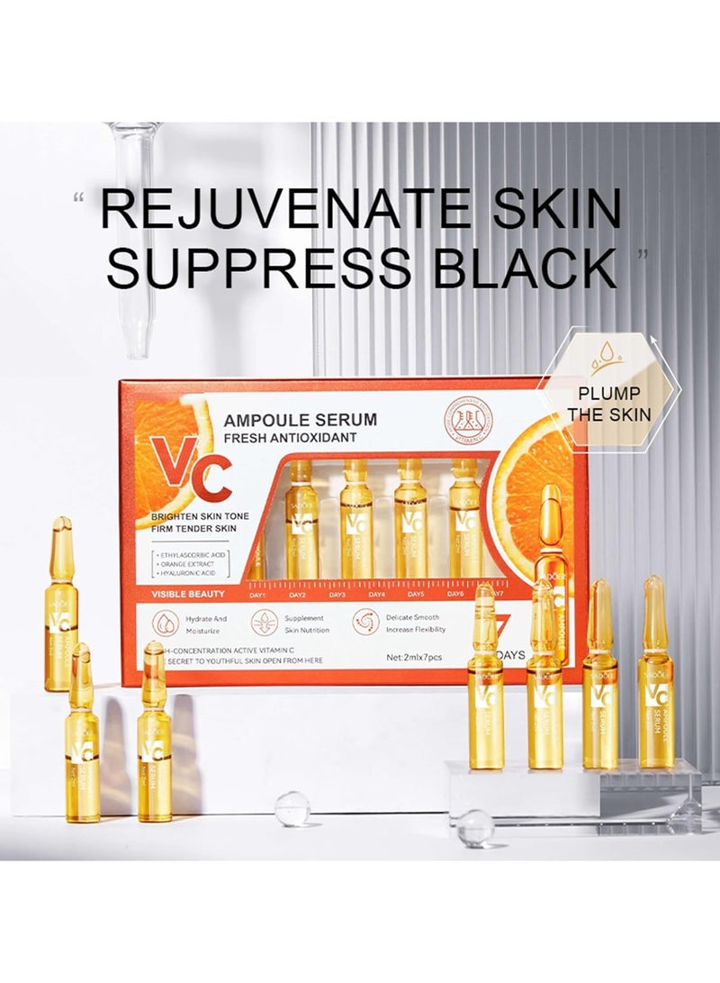 SADOER Vitamin C Moisturizing Serum Ampoules for the Face, Anti-Wrinkle and Anti-Aging, 7 Ampoules for All Skin Types, Unisex - Image 3