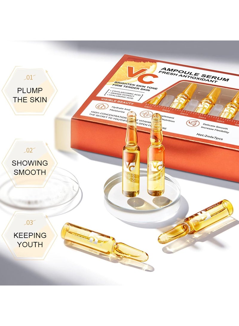 SADOER Vitamin C Moisturizing Serum Ampoules for the Face, Anti-Wrinkle and Anti-Aging, 7 Ampoules for All Skin Types, Unisex - Image 4