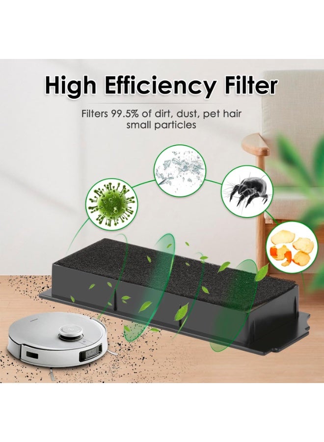 jaexest طقم 10 قطع أجزاء استبدال لـ Ecovacs Deebot X1 OMNI و PRO T10 للمكنسة الروبوتية – مجموعة إكسسوارات تشمل 1 فرشاة دوارة، 3 فلاتر HEPA، 6 فرش جانبية - Image 3