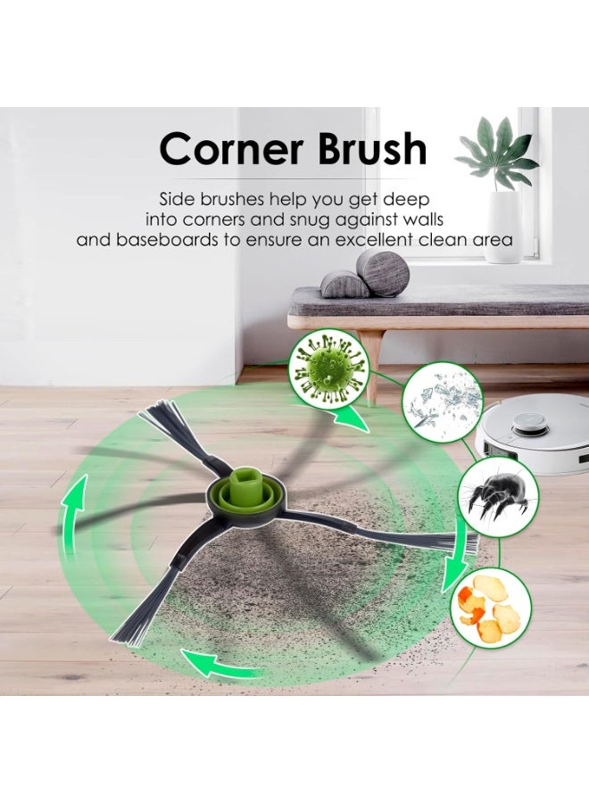 jaexest طقم 10 قطع أجزاء استبدال لـ Ecovacs Deebot X1 OMNI و PRO T10 للمكنسة الروبوتية – مجموعة إكسسوارات تشمل 1 فرشاة دوارة، 3 فلاتر HEPA، 6 فرش جانبية - Image 4
