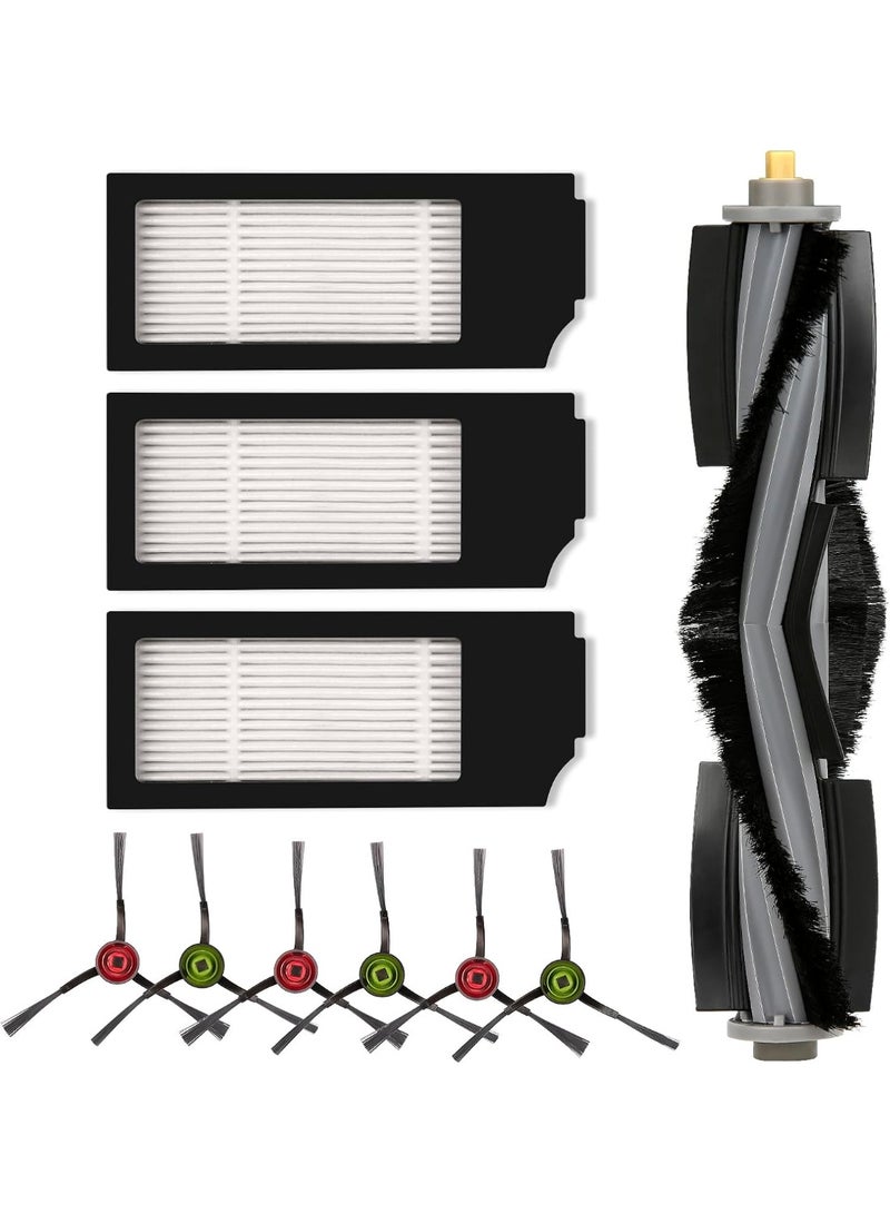 jaexest طقم 10 قطع أجزاء استبدال لـ Ecovacs Deebot X1 OMNI و PRO T10 للمكنسة الروبوتية – مجموعة إكسسوارات تشمل 1 فرشاة دوارة، 3 فلاتر HEPA، 6 فرش جانبية - Image 1