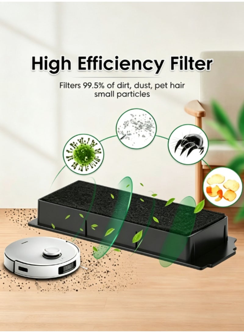 jaexest Pack of 10 Replacement Parts for Ecovacs Deebot X1 OMNI, PRO T10 Robot Vacuum Cleaner – Accessory Set Includes 1 Roller Brush, 3 HEPA Filters, 6 Side Brushes - Image 3