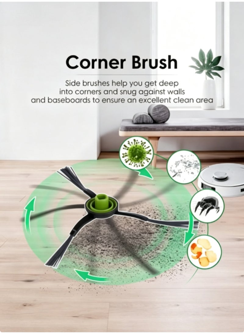jaexest Pack of 10 Replacement Parts for Ecovacs Deebot X1 OMNI, PRO T10 Robot Vacuum Cleaner – Accessory Set Includes 1 Roller Brush, 3 HEPA Filters, 6 Side Brushes - Image 4