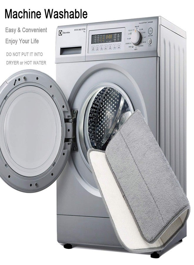 VANRA Small Bath Mat Bath Rugs Anti-Slip Memory Foam Non-Slip Bathroom Mat Soft Bathmat Carpet 15.7" X 23.6" (Gray) - Image 5