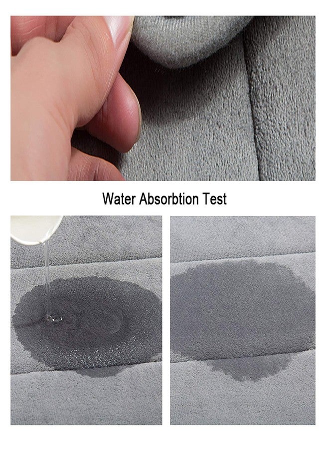 VANRA Small Bath Mat Bath Rugs Anti-Slip Memory Foam Non-Slip Bathroom Mat Soft Bathmat Carpet 15.7" X 23.6" (Gray) - Image 3