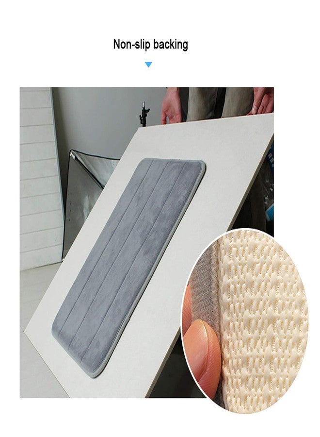 VANRA Small Bath Mat Bath Rugs Anti-Slip Memory Foam Non-Slip Bathroom Mat Soft Bathmat Carpet 15.7" X 23.6" (Gray) - Image 4