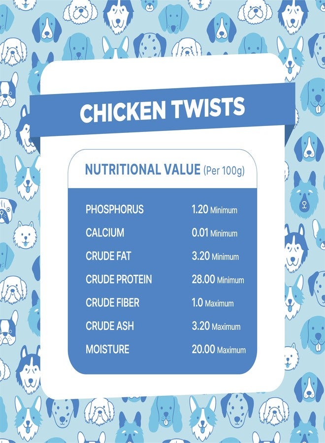 Snackers Chicken with Fiber Stick Twists for Dogs | High Protein Natural Chewy Treats | 12 cm Length, 1.2 cm Thickness | Supports Digestion & Dental Health | Training Reward | 70 g Pack - Image 3
