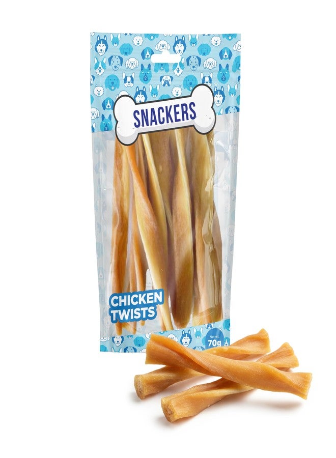 Snackers Chicken with Fiber Stick Twists for Dogs | High Protein Natural Chewy Treats | 12 cm Length, 1.2 cm Thickness | Supports Digestion & Dental Health | Training Reward | 70 g Pack - Image 1
