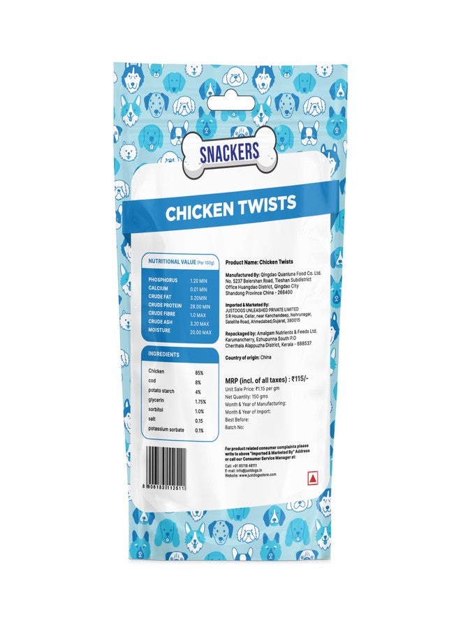 Snackers Chicken with Fiber Stick Twists for Dogs | High Protein Natural Chewy Treats | 12 cm Length, 1.2 cm Thickness | Supports Digestion & Dental Health | Training Reward | 70 g Pack - Image 4