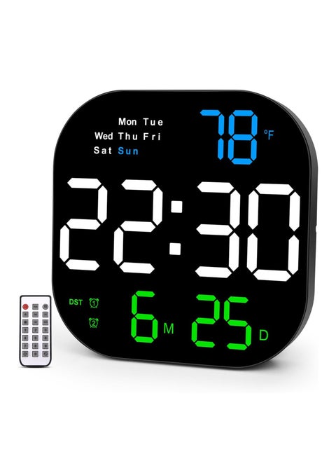 Digital Wall Clock with Remote 10.55" Large Display Clock with Auto Dimmable 10 Levels Adjustable Brightness Funtion