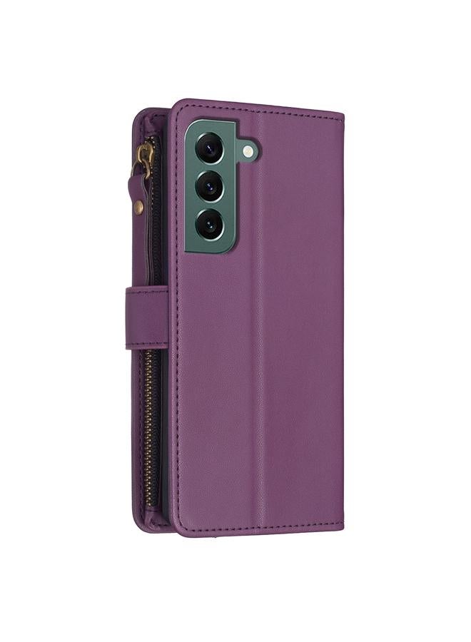 S-TOP Case For Samsung Galaxy S22+ 5G 9 Card Slots Zipper Wallet Leather Flip Phone Case - Image 3