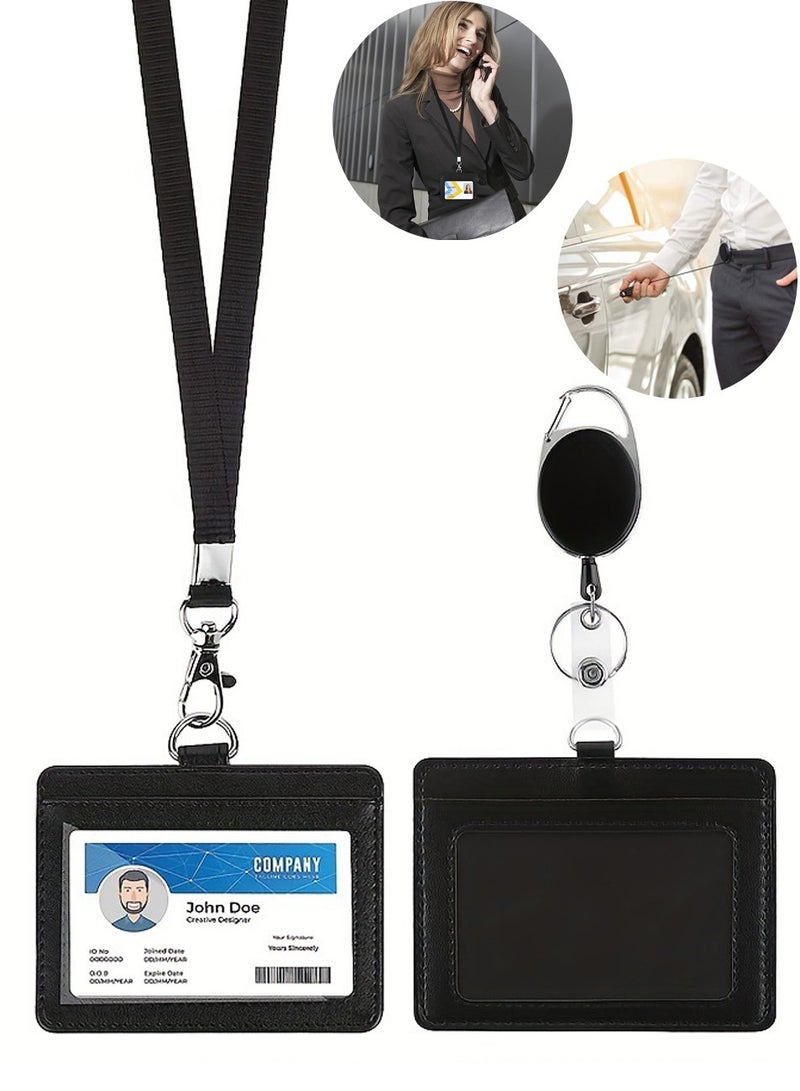 Generic Leather Card Holder, Badge Holder, Lanyard Card Holder, ID Badge Holder, Office Card Holder  - Image 1