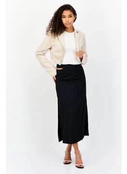 MISSY EMPIRE Women Regular Fit Solid Semi Formal Cropped Blazer, Beige  - Image 2