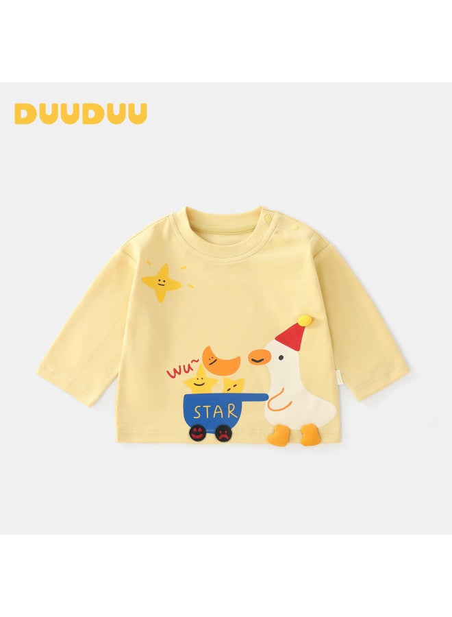 Duuduu Kids Long Sleeve T-shirt Baby Spring Autumn Clothes Boys Girls Toddler Long Sleeve Top Outwear Basic Shirt - Image 1
