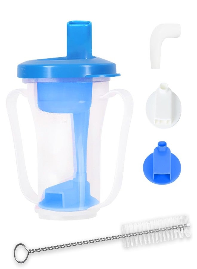 EHUCONMOV Dysphagia Cup for Adults with 5cc & 10cc Sip Control - Slow Flow, Spill-Proof Drinking Cup for Swallowing Difficulties, Ideal for Elderly, Stroke or Parkinson's Patients(Blue) - Image 1