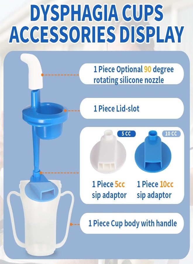 EHUCONMOV Dysphagia Cup for Adults with 5cc & 10cc Sip Control - Slow Flow, Spill-Proof Drinking Cup for Swallowing Difficulties, Ideal for Elderly, Stroke or Parkinson's Patients(Blue) - Image 3