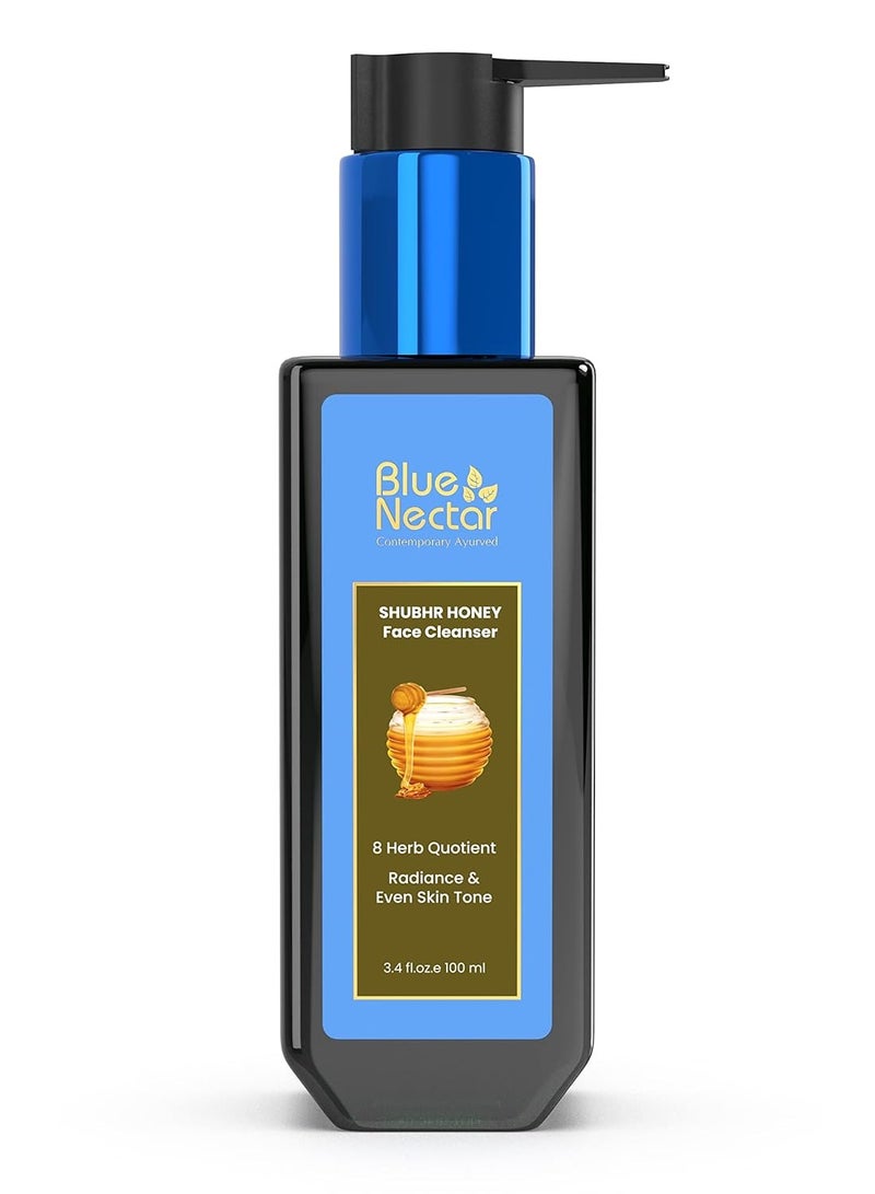 Blue Nectar Ayurvedic Tan Removal Face Wash for Glowing Skin Honey Aloe Vera Detan Face Wash for Dry Skin Oily Skin and Combination Skin 8 Herbs - Image 1
