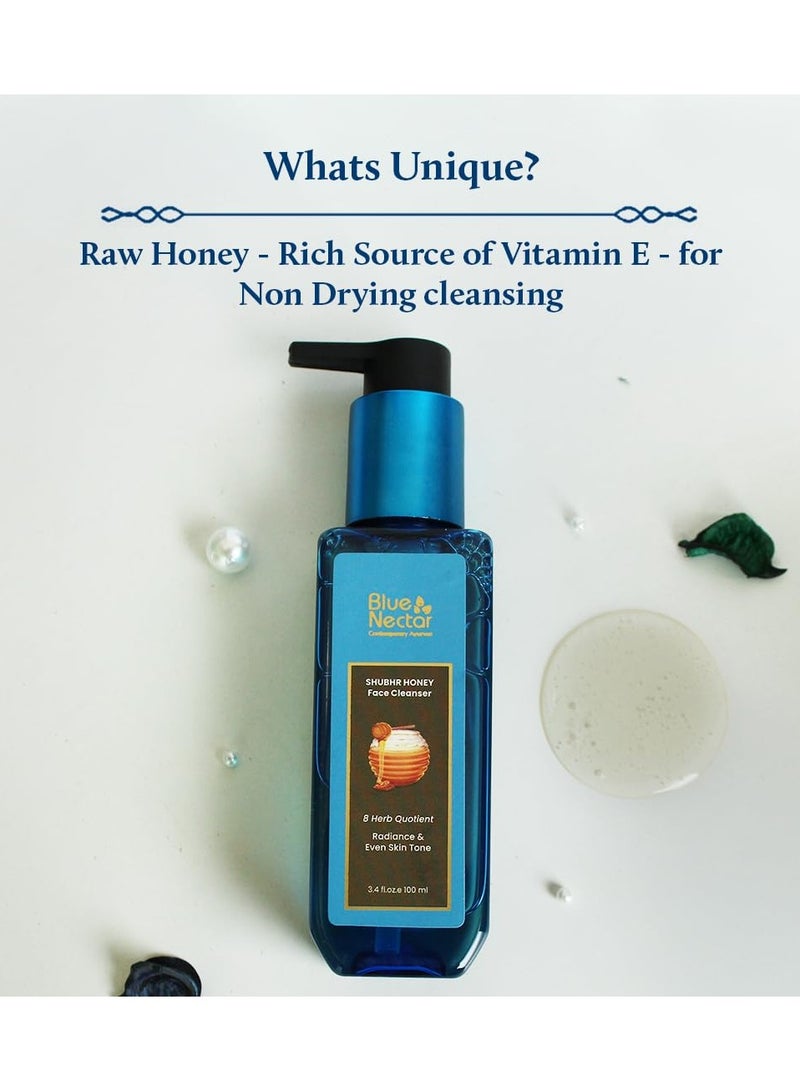 Blue Nectar Ayurvedic Tan Removal Face Wash for Glowing Skin Honey Aloe Vera Detan Face Wash for Dry Skin Oily Skin and Combination Skin 8 Herbs - Image 2