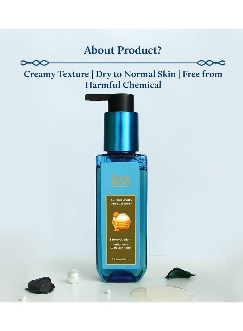 Blue Nectar Ayurvedic Tan Removal Face Wash for Glowing Skin Honey Aloe Vera Detan Face Wash for Dry Skin Oily Skin and Combination Skin 8 Herbs - Image 5