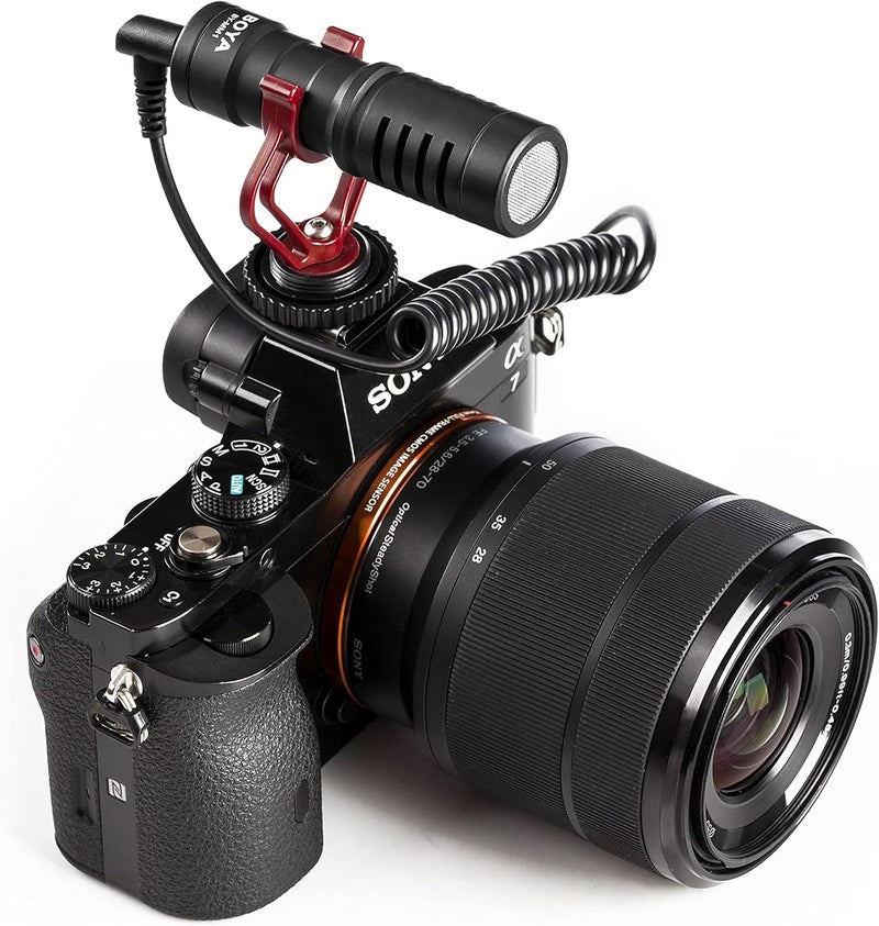 Boya BY-MM1 Universal Cardioid Shotgun Microphone for Smartphone, Pad, and PC with Phone Clip, Windscreen, and Shock Mount - Black - Image 3