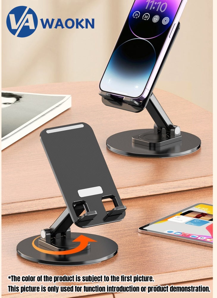 WAOKN Latest Foldable Phone Stand Mobile Phone and Tablet Holder with Adjustable Height and 360 Degree Rotation MultiFunctional Anti Slip and Stable Metal Shaft Phone Holder Suitable for Multiple Scenarios  - Image 2