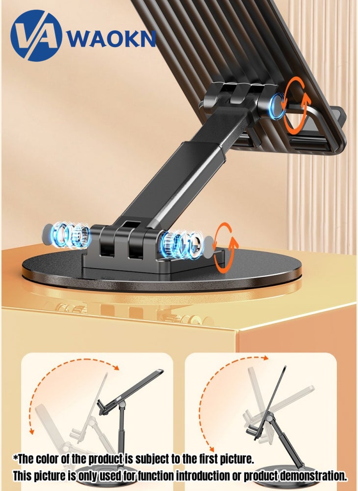WAOKN Latest Foldable Phone Stand Mobile Phone and Tablet Holder with Adjustable Height and 360 Degree Rotation MultiFunctional Anti Slip and Stable Metal Shaft Phone Holder Suitable for Multiple Scenarios  - Image 5