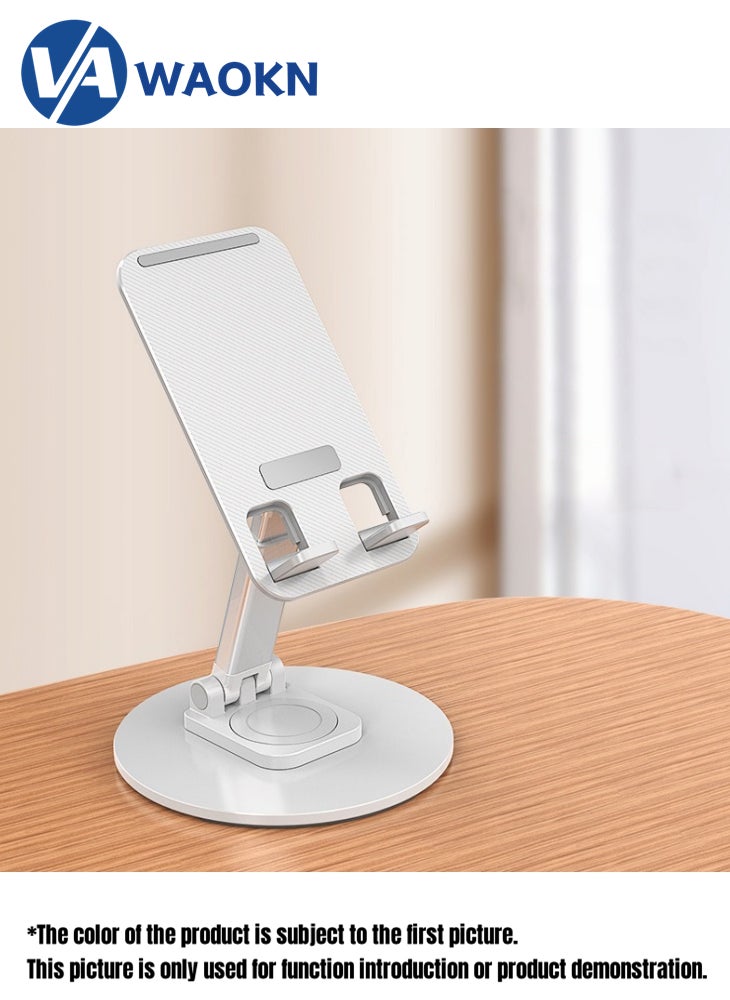WAOKN Latest Foldable Phone Stand Mobile Phone and Tablet Holder with Adjustable Height and 360 Degree Rotation MultiFunctional Anti Slip and Stable Metal Shaft Phone Holder Suitable for Multiple Scenarios  - Image 1