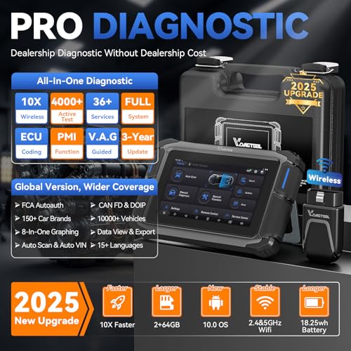 Vdiagtool Bidirectional Scan Tool VDIAGTOOL VD70S, 2025 Wireless OBD2 Scanner Diagnostic Tool with 36+ Resets, All System Scanner for Car, FCA Autoauth, CAN FD & DoIP, ECU Coding, PMI, 3 Years Update - Image 2