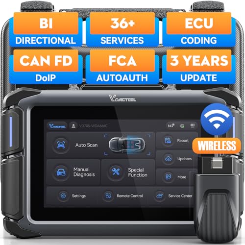 Vdiagtool Bidirectional Scan Tool VDIAGTOOL VD70S, 2025 Wireless OBD2 Scanner Diagnostic Tool with 36+ Resets, All System Scanner for Car, FCA Autoauth, CAN FD & DoIP, ECU Coding, PMI, 3 Years Update - Image 1