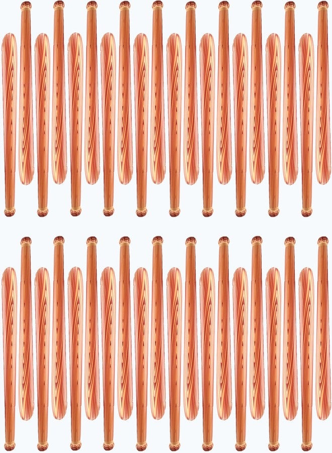 Sonarun 40 Pack 31.5 Inch Inflatable Baseball Bat Blow up Wood Grain Baseball Bat Inflates for Carnival Birthday Pool Summer Beach Baseball Party Favors - Image 1