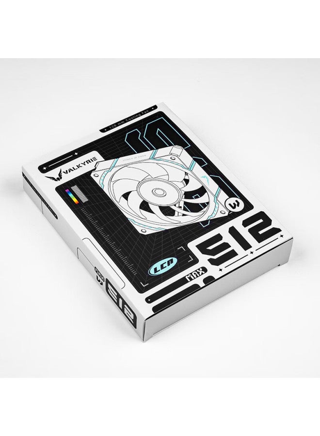 Valkyrie S12-w Max Vk Fdb Bearing, Secondary Dynamic Balance, 3300rpm, Three-level Adjustment, 12cm Lcp Performance Fan, 4pin Pwm, Argb Lighting Effects - Image 5