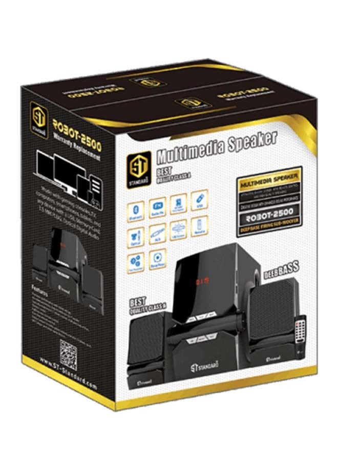 Standard Speaker Standard 2.1 Robot 2500 Power 25 Watt illuminated multimedia speaker Optical Cable - Aux - Bluetooth - Usb - Sd card - Radio - Led Screen - Remote - Full Function  - Image 5