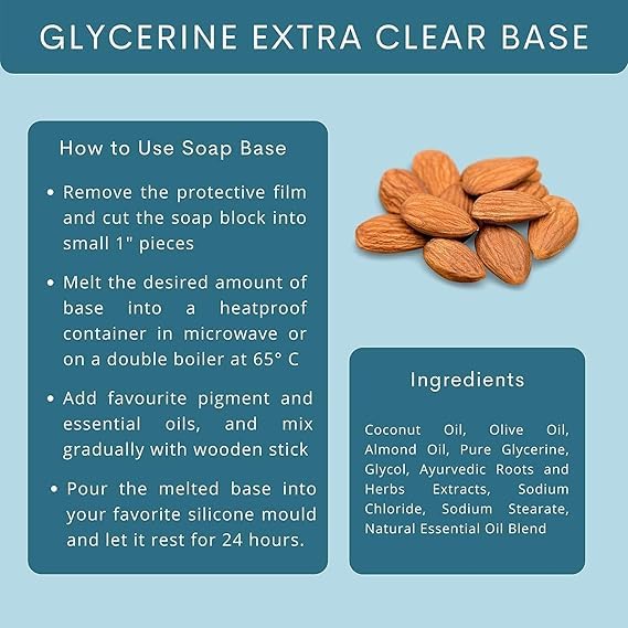 AELIN Glycerine Transparent Soap Base 100 Pure Organic Natural Paraben SLS Chemical Free Melt Pour Soap Base Bar For Soap Making 5 kg - Image 3