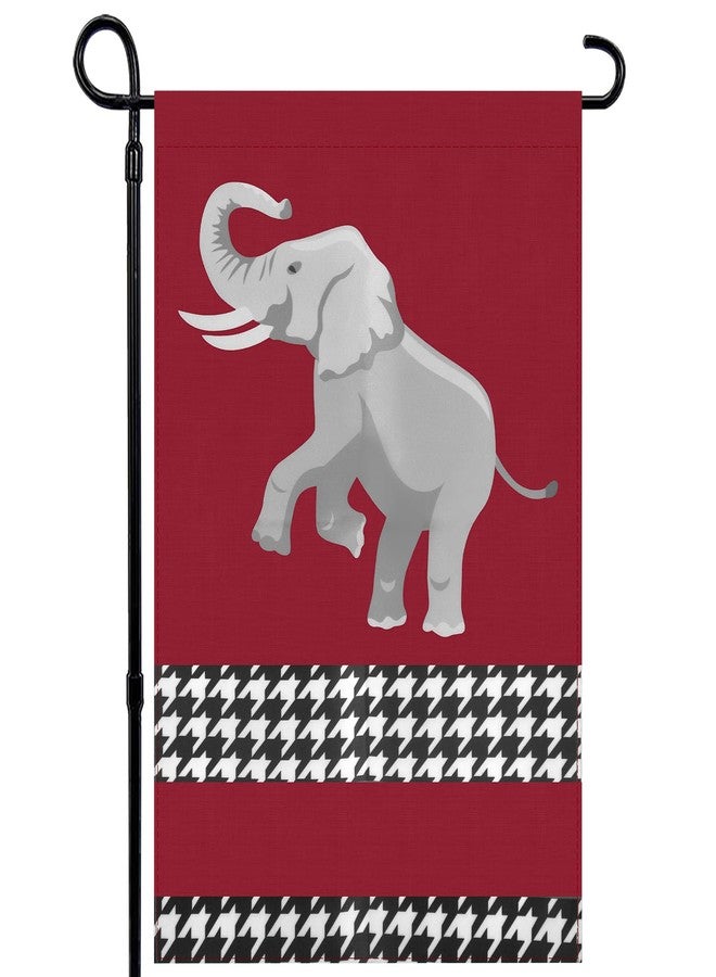 WANGDEFA Houndstooth Garden Flag 12 * 18inch Crimson House Flag Double Sided For Outdoor Decorations（Stand Not Included） - Image 1