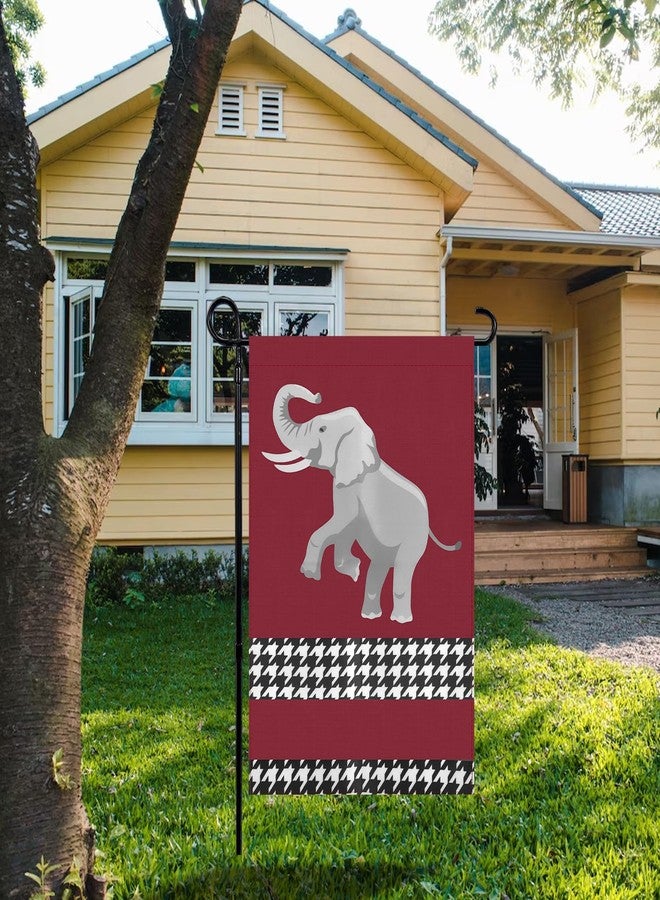 WANGDEFA Houndstooth Garden Flag 12 * 18inch Crimson House Flag Double Sided For Outdoor Decorations（Stand Not Included） - Image 5