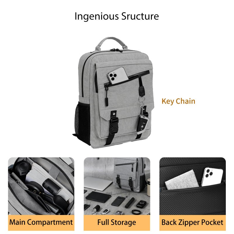 Leaper Sling Crossbody Bag for Men: 2026 13" Laptop Sleeve Shoulder Daypack - USB Charging Port & Anti Theft - Lightweight Messenger for Business Travel Work Commuting - Image 4