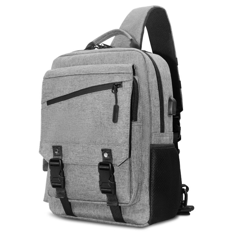 Leaper Sling Crossbody Bag for Men: 2026 13" Laptop Sleeve Shoulder Daypack - USB Charging Port & Anti Theft - Lightweight Messenger for Business Travel Work Commuting - Image 1