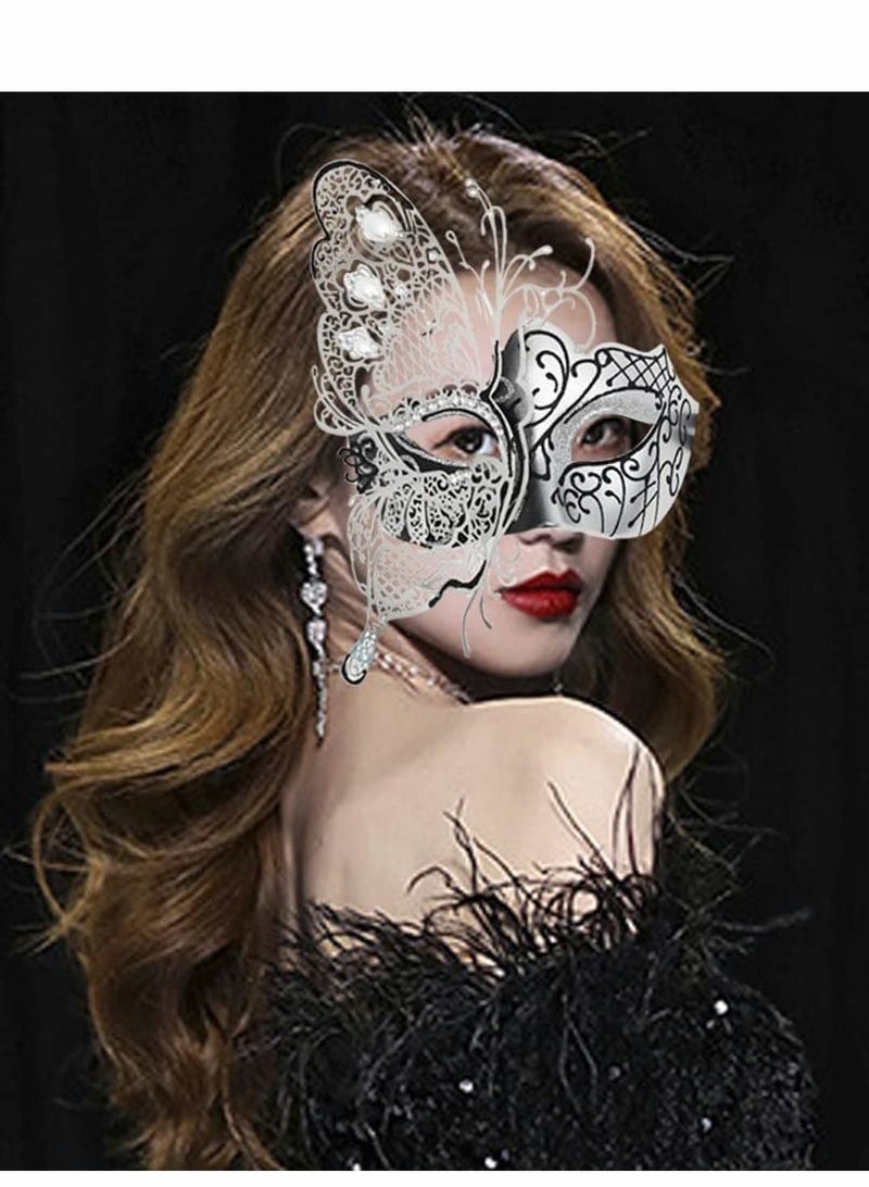 Excefore Masquerade Mask for Couples, Mardi Gras Venetian Side flower - Image 2