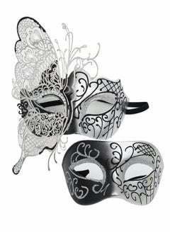 Excefore Masquerade Mask for Couples, Mardi Gras Venetian Side flower  - Image 1
