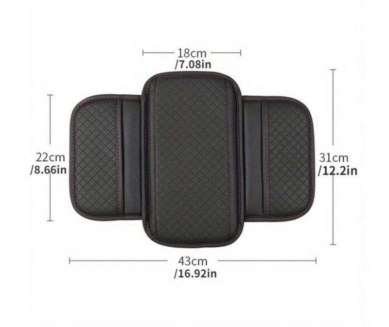 Automaze Center Console Arm-rest Cover Pad With Side Pockets, Small Size for Hatchbacks, Sedans Etc Car Armrest Seat Box Cover, Leather Auto Armrest Cover (Black) - Image 5