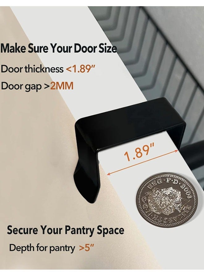 زي سي إم - هابي Over the Door Pantry Organizer - 6-Tier Metal Door Storage Rack with Detachable Shelves for Kitchen and Pantry Organization - Image 3