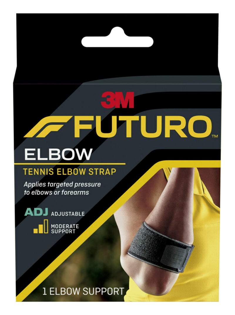 FUTURO Tennis Elbow Strap Provides Moderate Support to Weak Sore and Injured Tendons Adjustable - Image 1