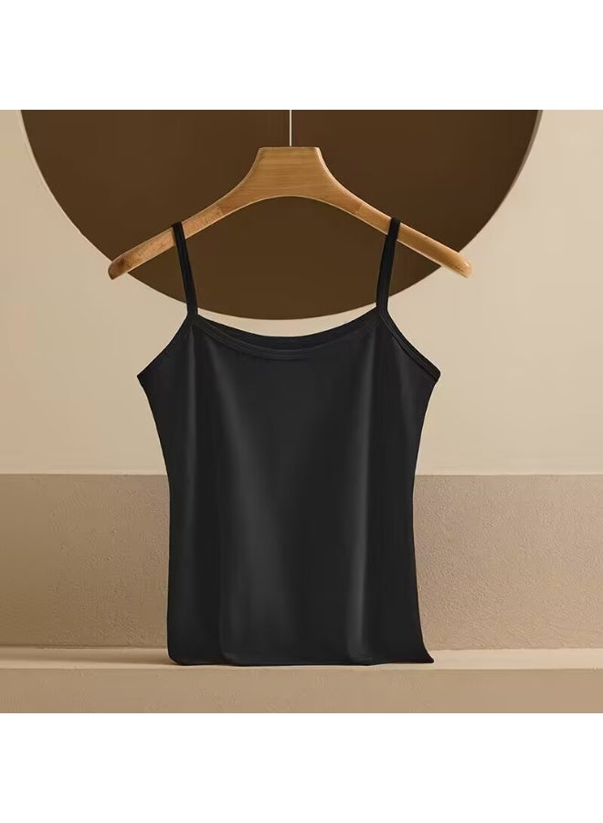 قميص داخلي نسائي بمقاسات كبيرة من القطن الخالص لربيع وصيف - متعدد الاستخدامات، غير شفاف، مضاد للانزلاق، تصميم خلفي مثير