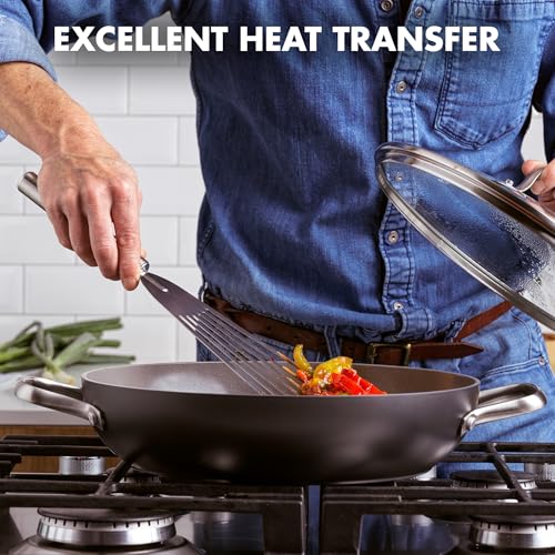 GreenPan Chatham Hard Anodized Healthy Ceramic Nonstick, 11" Everyday Frying Pan Skillet with 2 Handles and Lid, PFAS-Free, Dishwasher Safe, Oven Safe, Gray - Image 2