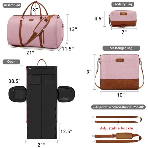 TIBES Convertible 2-in-1 Garment Bags for Travel, Carry On Garment Duffle Bag With Shoe Compartment Large Weekender Bag for Women Men Hanging Suitcase Suit Travel Duffel Overnight Bags 4pcs Set - Image 5