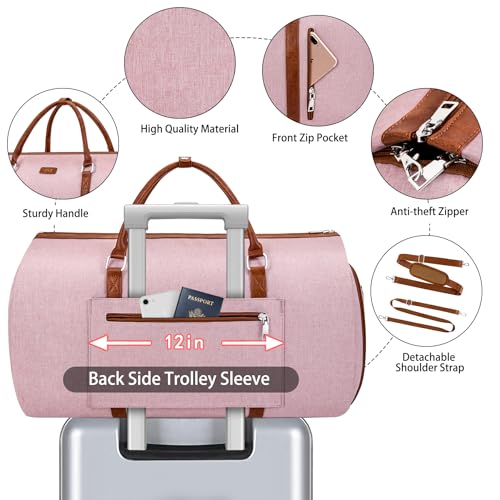 TIBES Convertible 2-in-1 Garment Bags for Travel, Carry On Garment Duffle Bag With Shoe Compartment Large Weekender Bag for Women Men Hanging Suitcase Suit Travel Duffel Overnight Bags 4pcs Set - Image 4