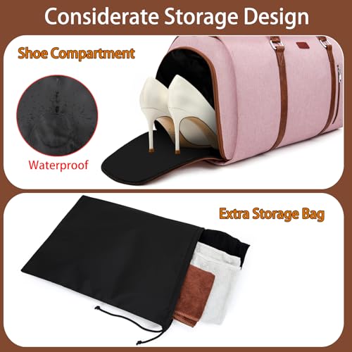 TIBES Convertible 2-in-1 Garment Bags for Travel, Carry On Garment Duffle Bag With Shoe Compartment Large Weekender Bag for Women Men Hanging Suitcase Suit Travel Duffel Overnight Bags 4pcs Set - Image 2