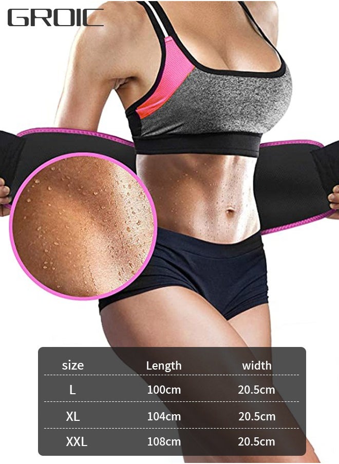 GROIC Waist Trimmer Belt for Women Wrap Waist Trainer Sauna Belt Tummy Toner Low Back and Lumbar Support with Sauna Suit Effect-XXL  - Image 1