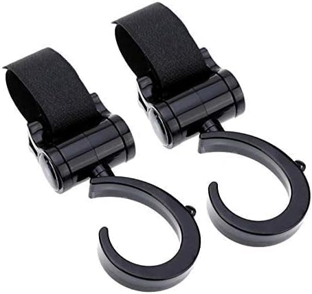 Safe-O-Kid® Strong Stroller Hooks (Pack of 2) – Heavy Duty, Durable, Universal Hooks for Bags, Toys & More, Black - Image 1